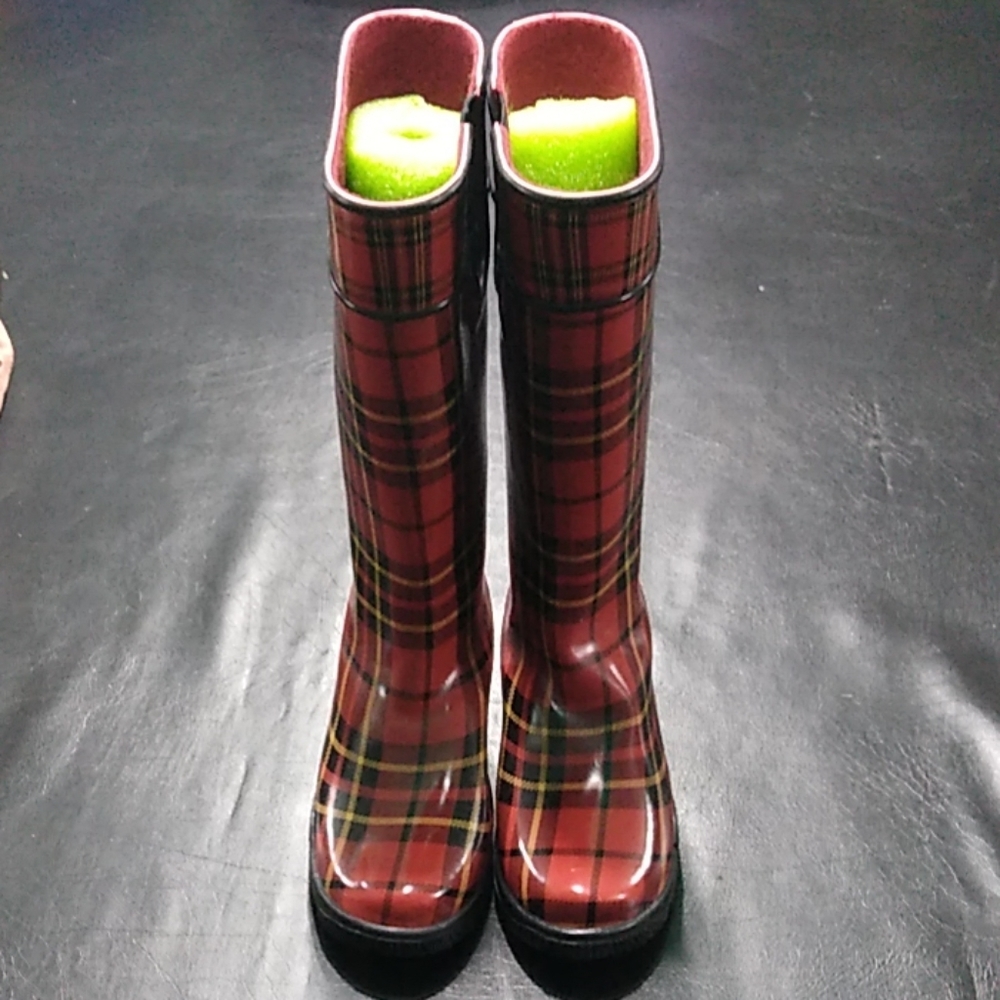 Sperry Top-Sider rain boots plaid red